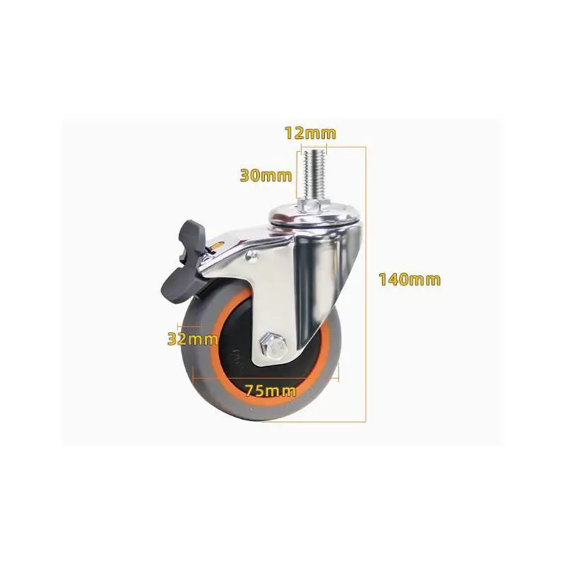 

4 Pcs -3 inch/4 inch Heavy Duty Swivel Casters With Brake - Silent PP Wheels For Furniture & Cabinet & More
