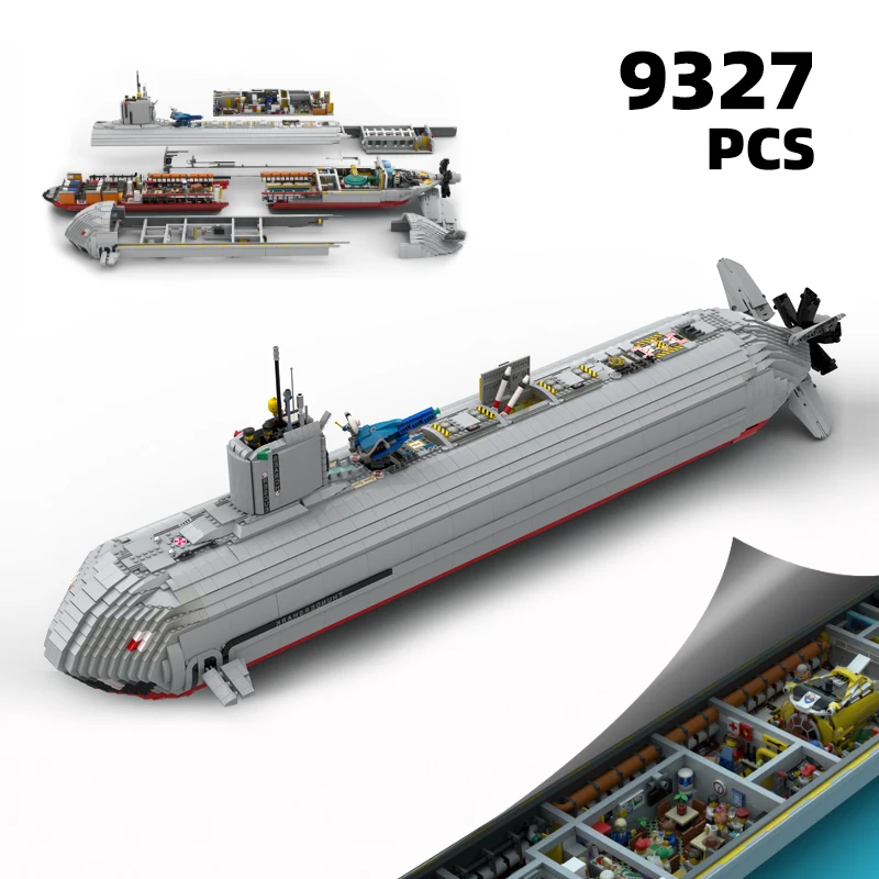 

Military naval submarine MOC Navy Sub brick set Warship model Guided missile building block Battleship kit Army U-Boat weapon