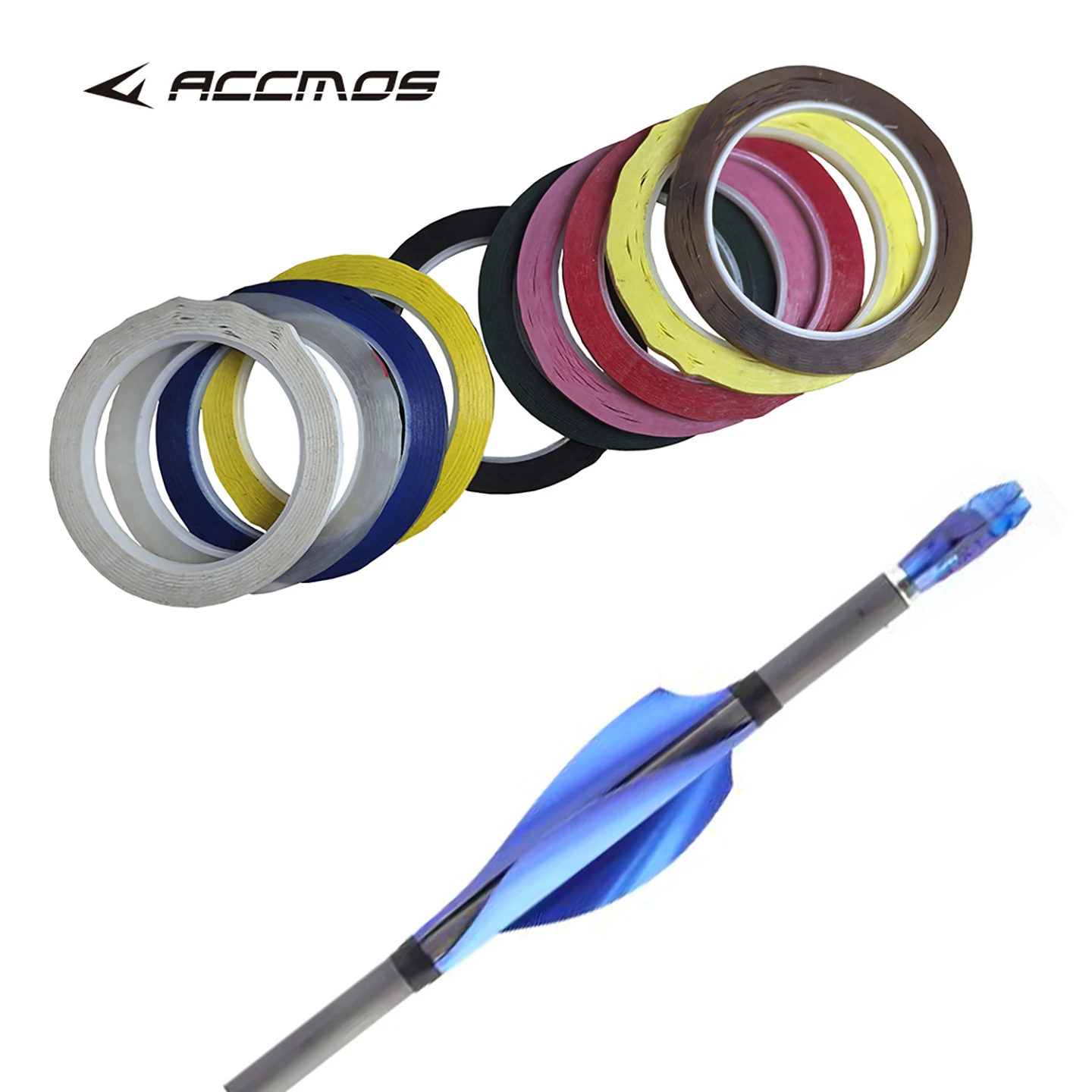 【セール中】1/2/3 個 50 メートルの長さ 3 ミリメートル幅スパイラルフェザースピンベーンシールテープ粘着矢矢接着テープアーチェリー射撃アクセサリー