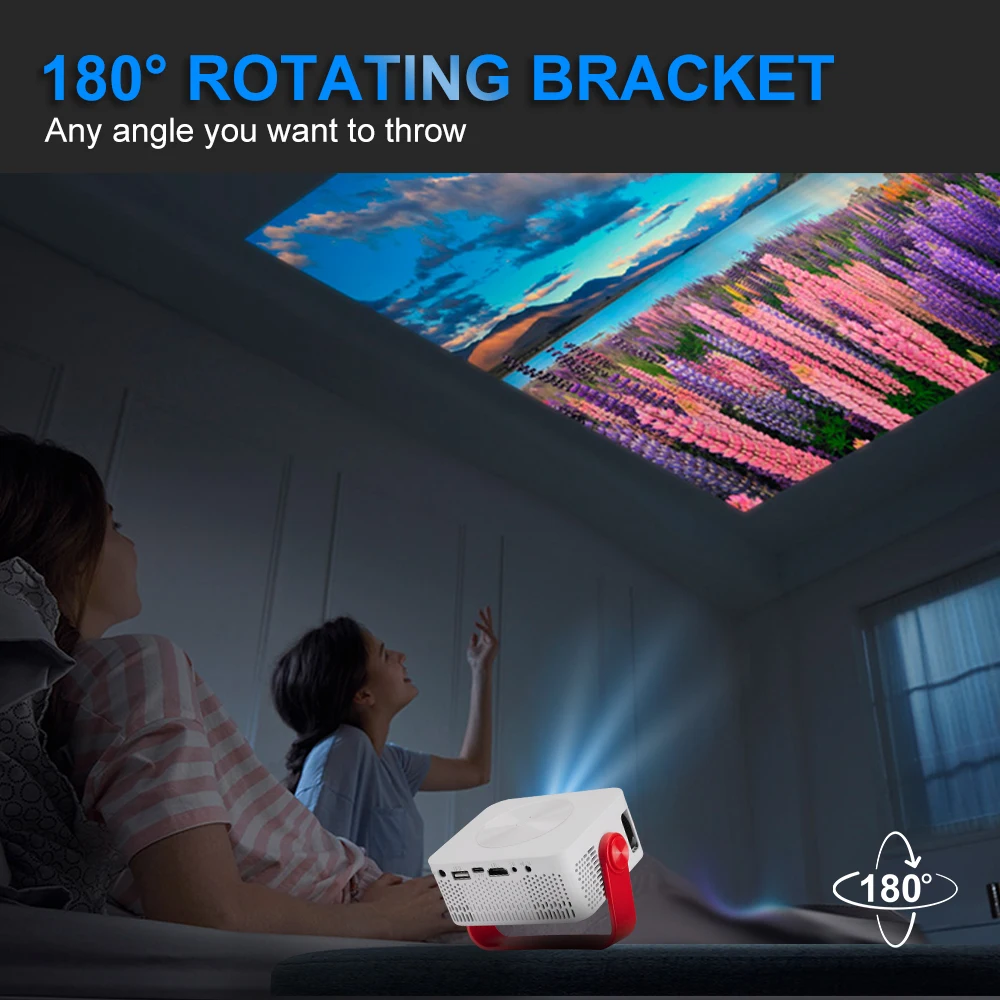 ホットミニスマートプロジェクターHD 1080PビデオWIFI LEDランプワイヤレス携帯電話ホームシアター屋外ポータブルミニプロジェクター
