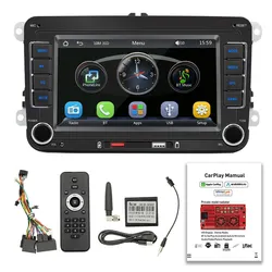 7 Inch Car Stereo MP5 Player Touchcreen BT AM/FM Radio Receiver with Android Auto Carplay USB Charge Support Hands-Free Calling