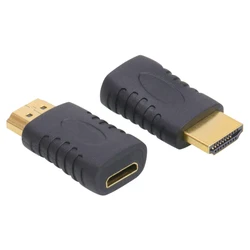 Gold-Plated 1080P Standard HDMI-Compatible to Mini HDMI-compatible Adapter Male to Female Converter for HDTV Camcorder