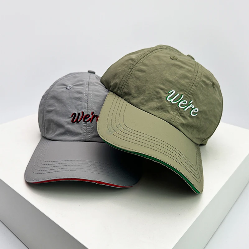 New Unisex Colored Edges Letter Embroidery Quick Drying Baseball Hats Breathable Outdoor Sunshade Peaked Caps Versatile Sports