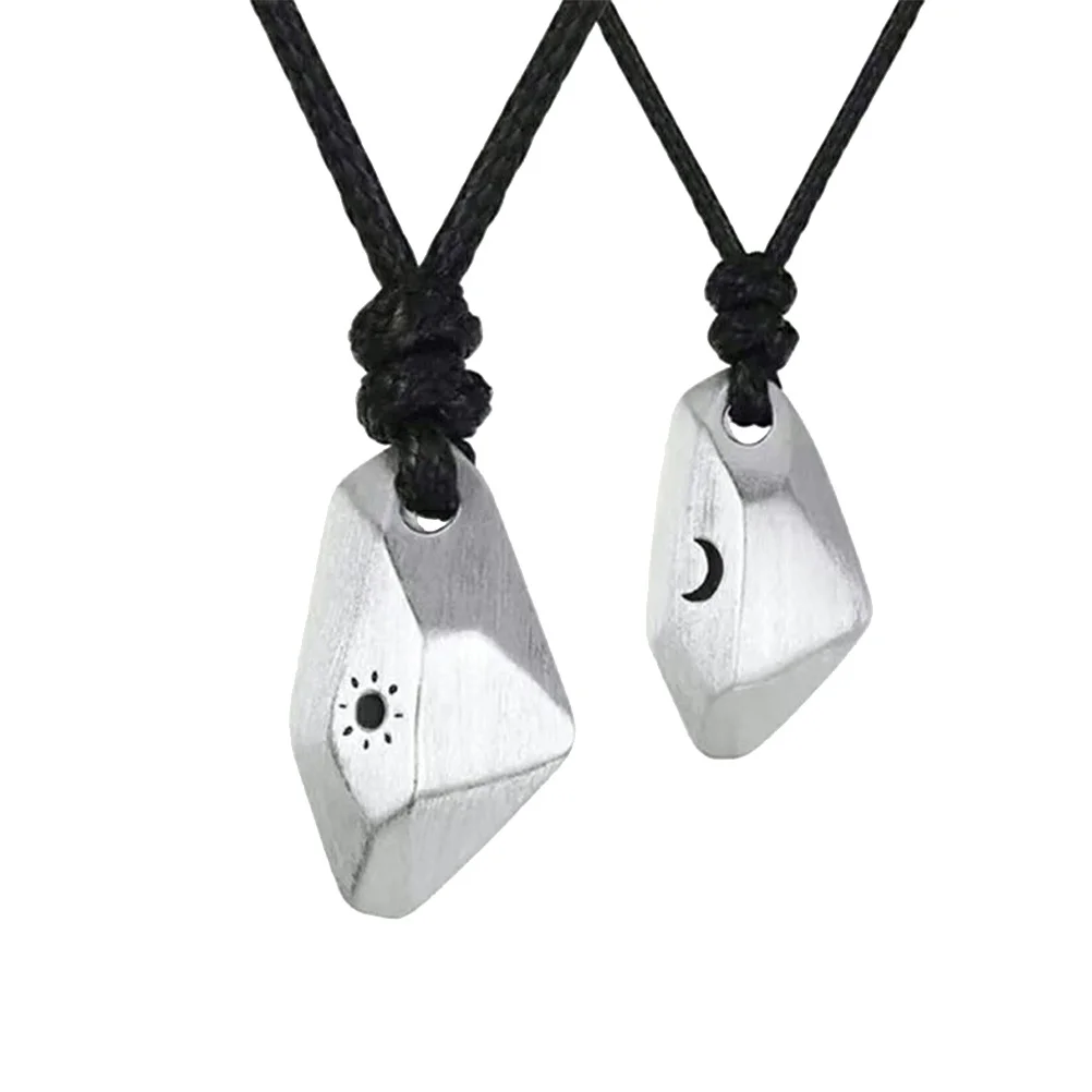 

2pcs Couple Necklace Pcs Silver plated Copper Necklace Jewelry Pendant Design Necklaces Romantic Lover Jewelry