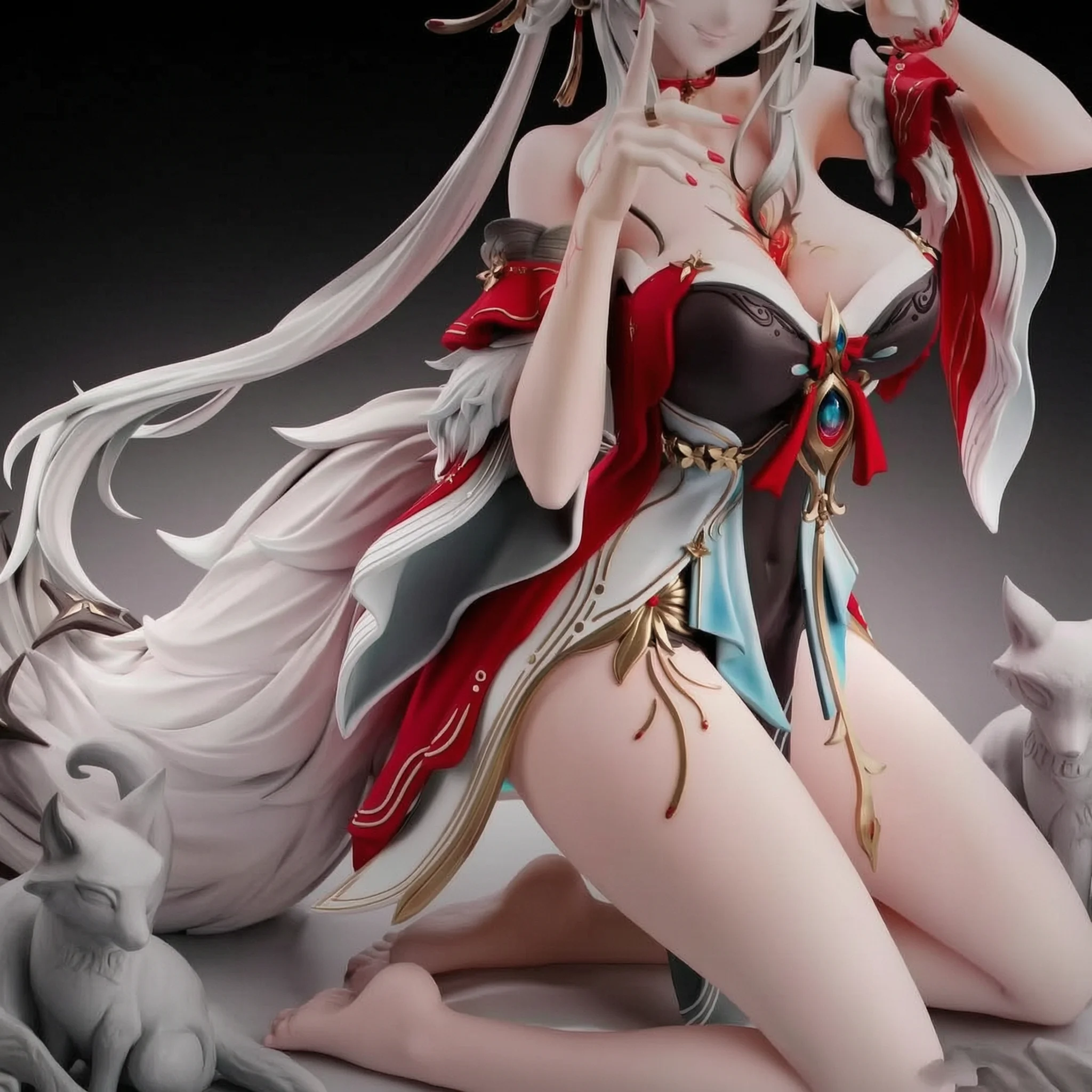 Wuthering Waves Xin Yuehu Fox High Quality Figure 22cm Movable Kneeling Pose Pvc Statue Anime Game Collectible Model Figure Gift