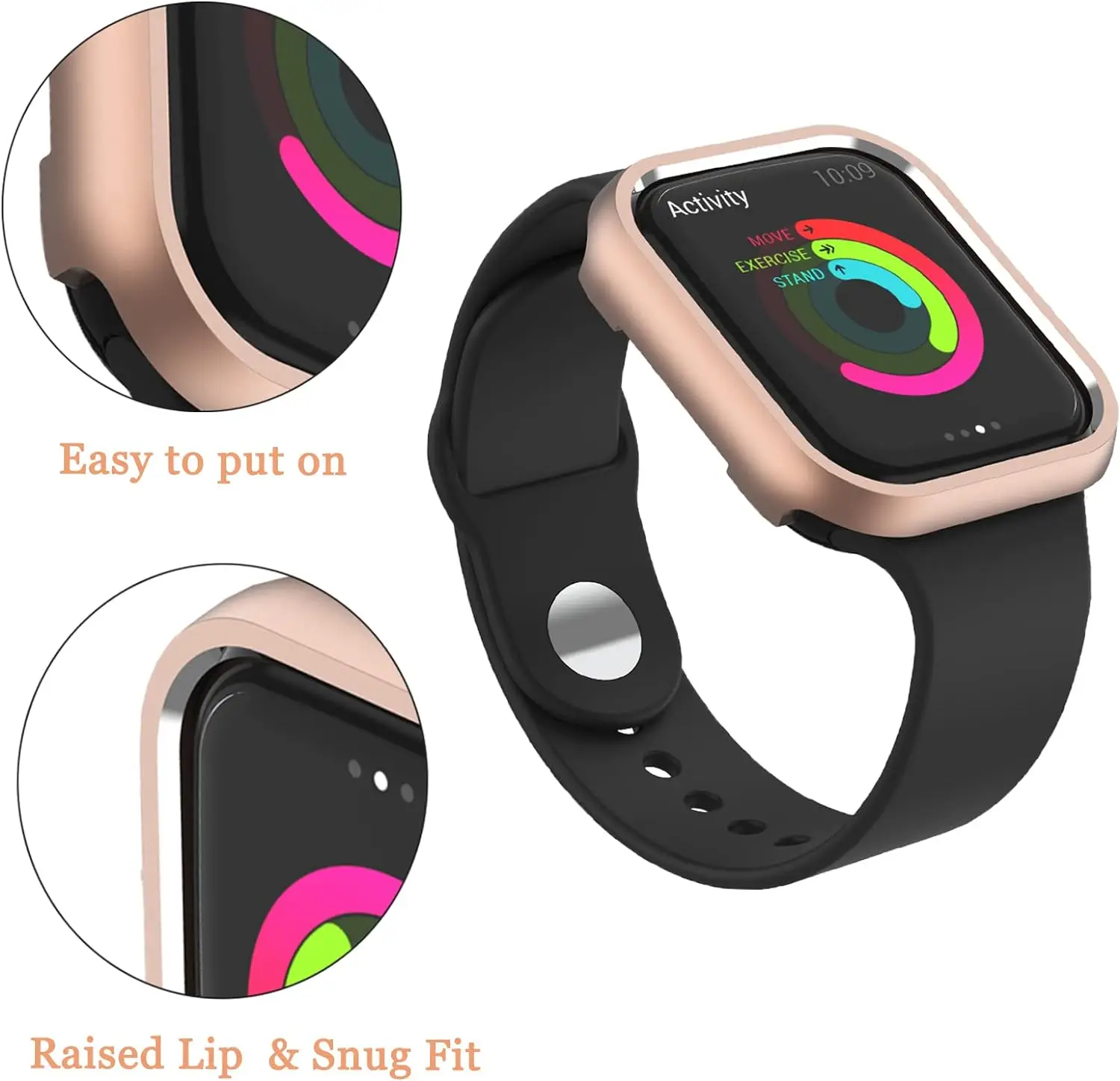 กรอบกันชนอลูมิเนียมอัลลอยด์สำหรับนาฬิกา Apple 40มม. 41 44 45มม. เคสป้องกันหน้าจอเป็นช่องสำหรับ iWatch 9 8 7 SE 6 5 4