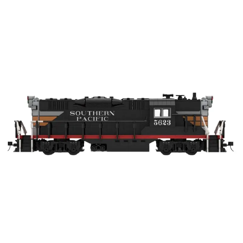 MOC-134414 Train Series Southern Pacific GP9 (Black Widow) MOC Building Blocks DIY Model Bricks High Difficulty Puzzle Toy Gifts