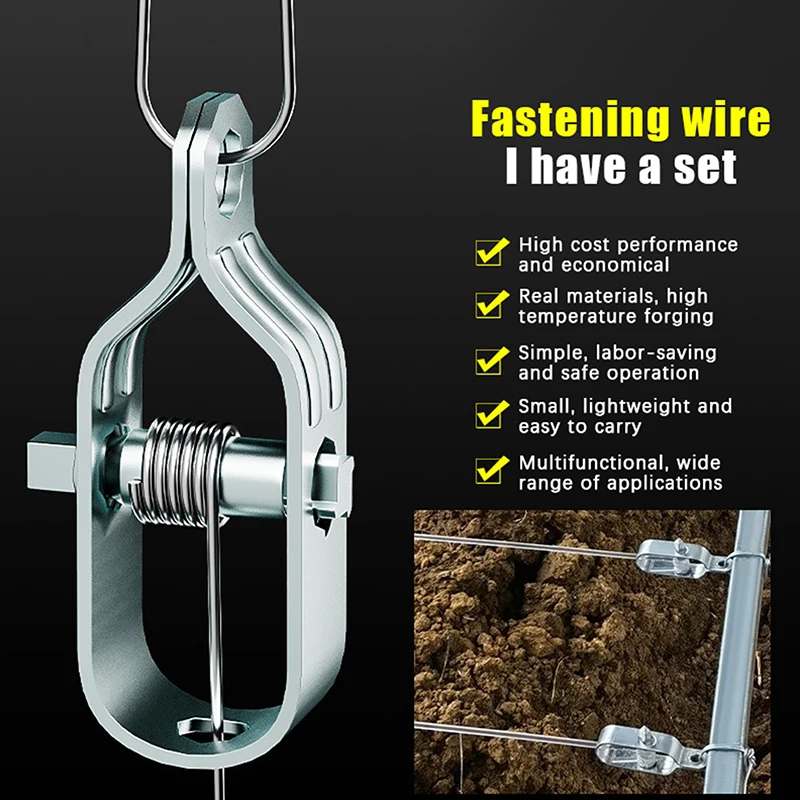 New 5Pcs Wire Rope Tightener Heavy Duty Steel Cable Tighteners Rope Garden Fence Tension Adjustment Tool Wire Sling Fastener