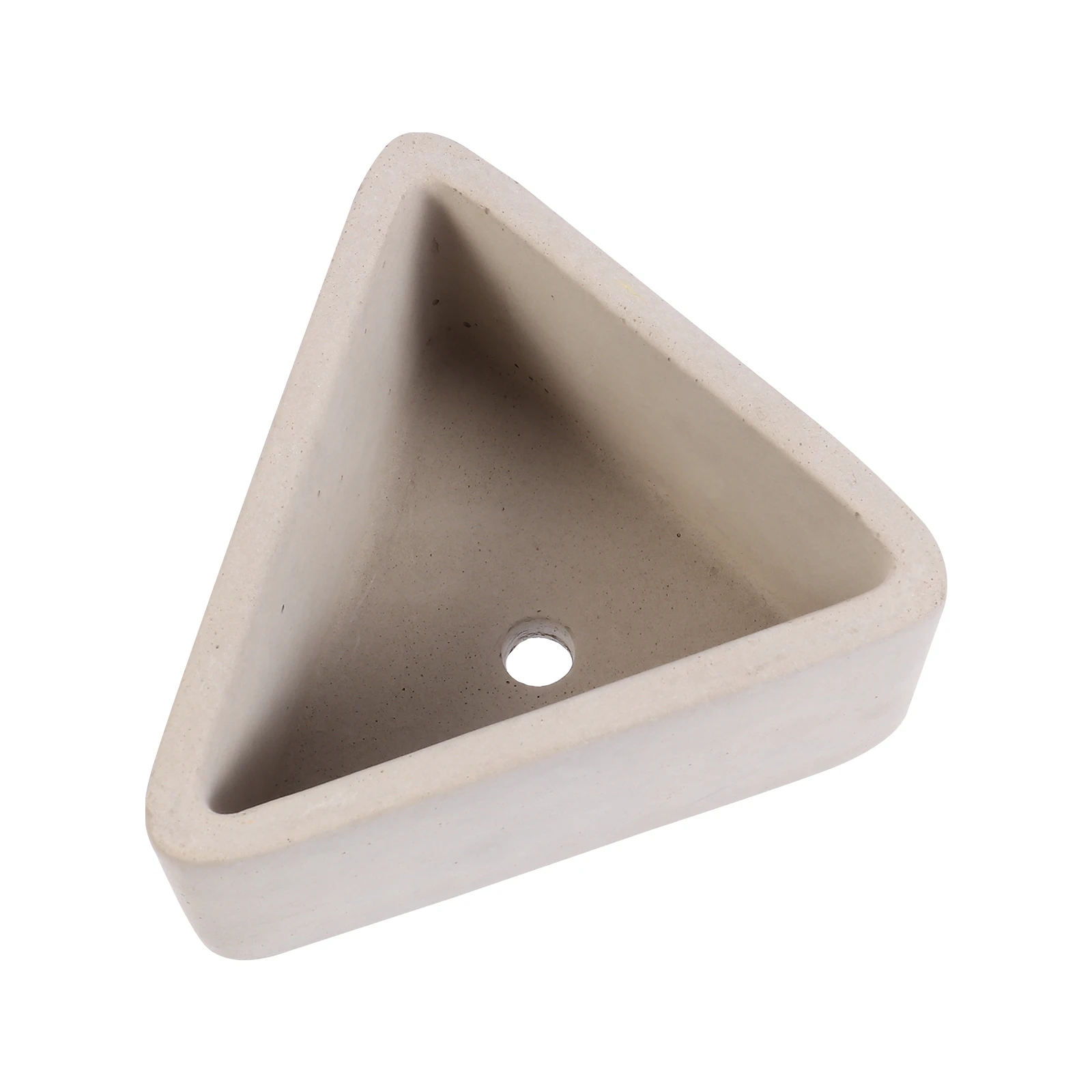 

Cement Flower Pot Triangle Shape Small Size Smooth Surface Plant Container Succulents Planter Decor Gift