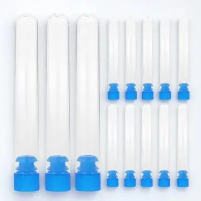 

50pcs Plastic Test Tubes Clear Sample Tubes with Caps Portable for Beauty Liquid Gel Lotion Travel Storage