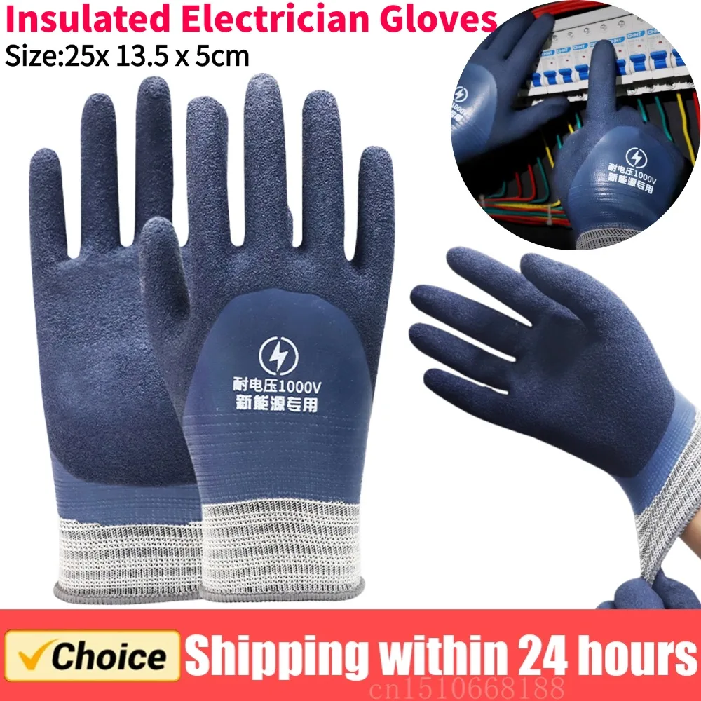 

Electrician Insulating Gloves Withstanding Voltage 1000V Rubber Insulation Glove for Electrical Maintenance Home Construction