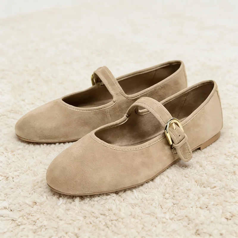 

Комфортные атласные балетки на мягкой подошве, женские туфли Мэри Джейн в стиле ретро с круглым носком, модные туфли на плоской подошве с узкой пряжкой большого размера