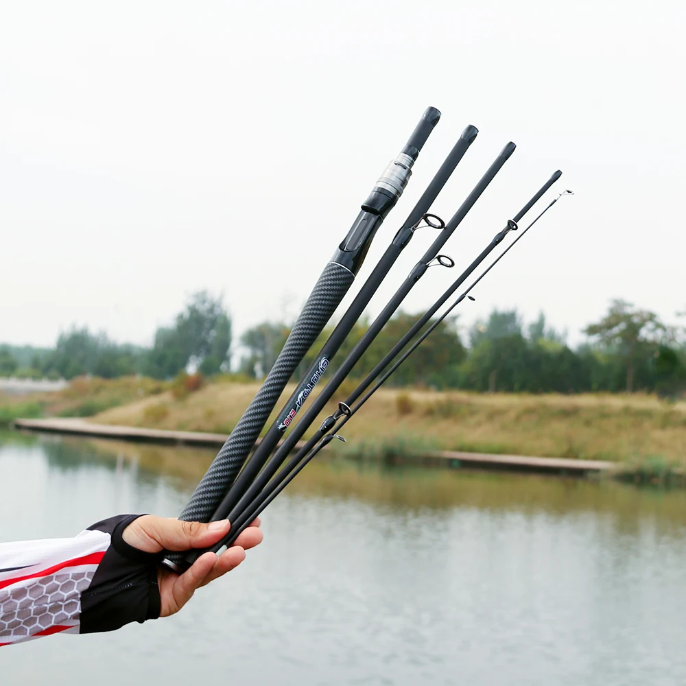 Hochwertige, ultraleichte Angelrute, 4/5 Abschnitte mit EVA-Griff, Kohlefasermaterial, Reisen, Shore Casting, Mini-Köderstange, Pesca – Detail 8