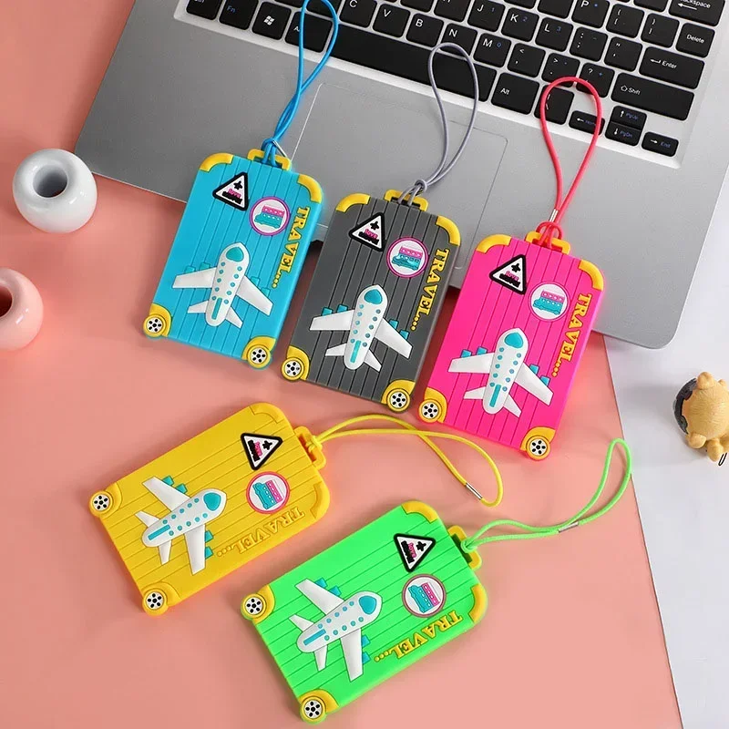 2024 PVC Cute Luggage Tags Travel Creative Suitcase Tags Women Fashion Style Silicone Portable Travel Label ID Address Holder