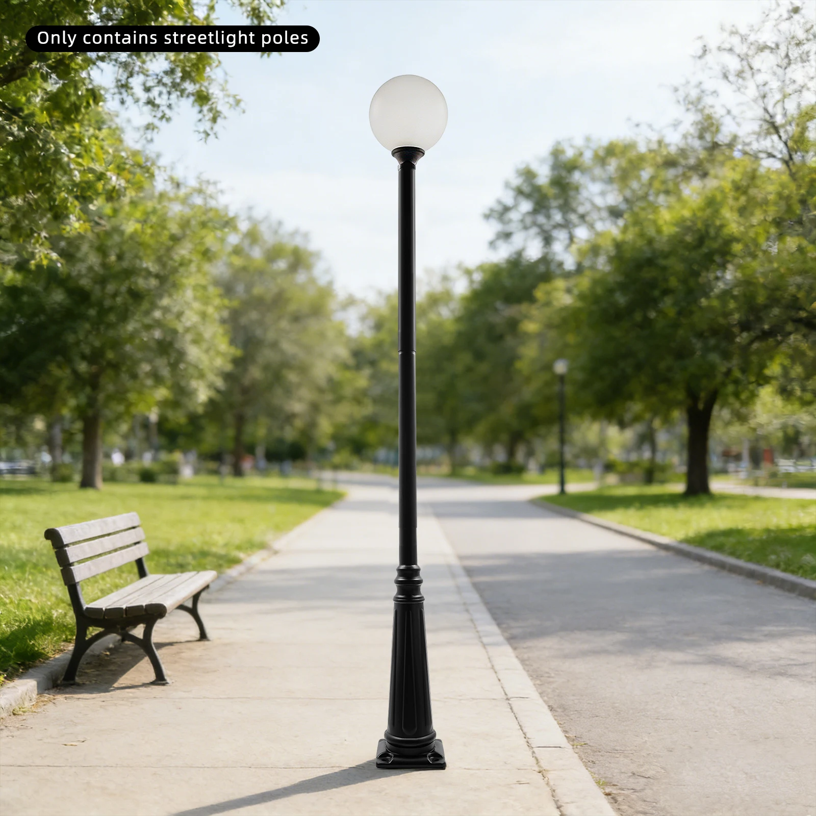 

Светильник-столб разборного типа 3,8 м/149,6 дюймов, уличный фонарный столб, столб для освещения улиц, дворов, парковок, подъездных путей, дорожек