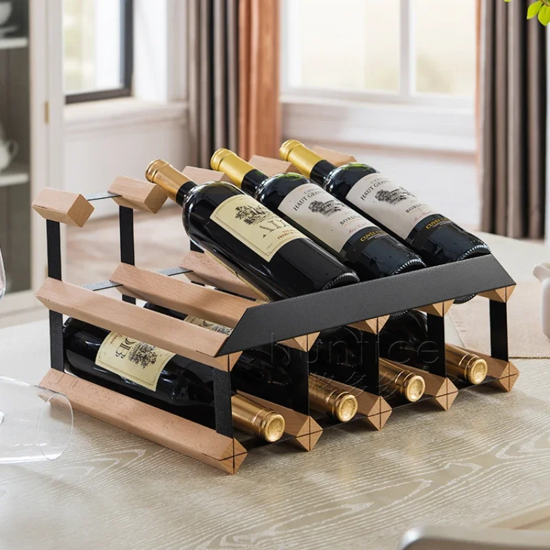 Modern Fashion Red Wine Bottle Rack House Decoration Bar Cabinet Display Storage Rack Creative Wine Shelf #045B