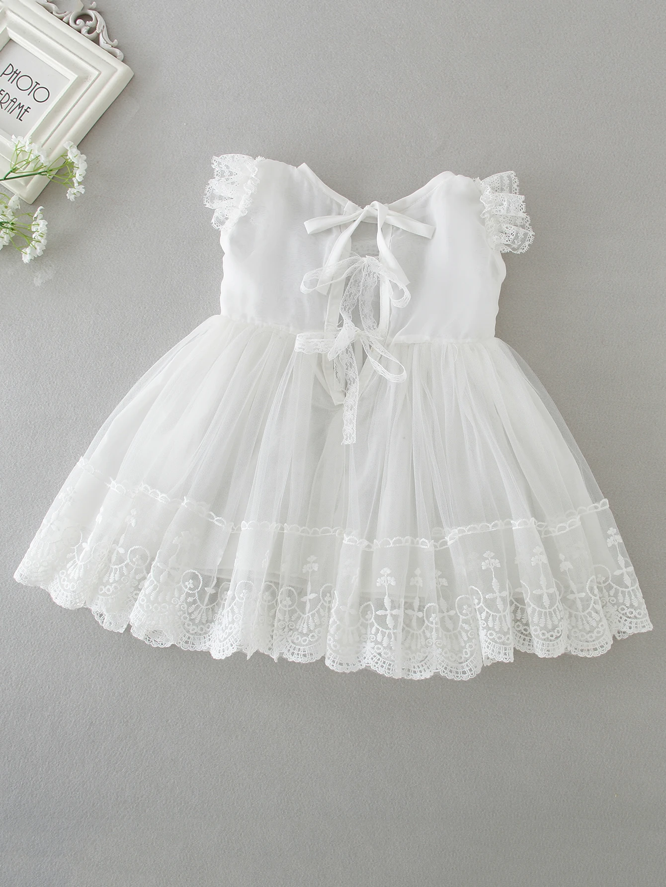 Girls Dresses 3 Months Baptismal Baby Lace Tulle Baby Dress Wedding Birthday Ball Gowns Tutu Dress Formal Party Gowns with Hat