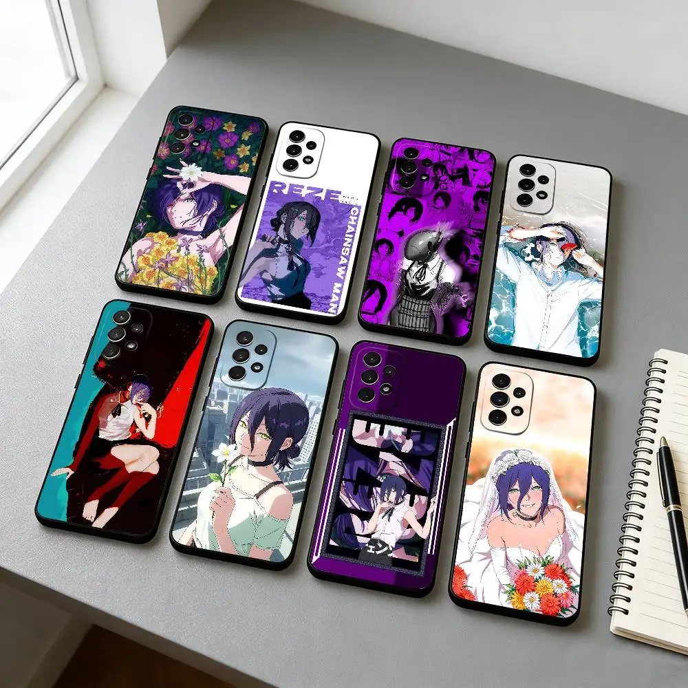 C-Chainsaw Man R-Reze Phone Case For Samsung S25,S24,S21,S22,S23,S30,Ultra,S20,Plus,Fe,Lite,Note,10,Black Cover