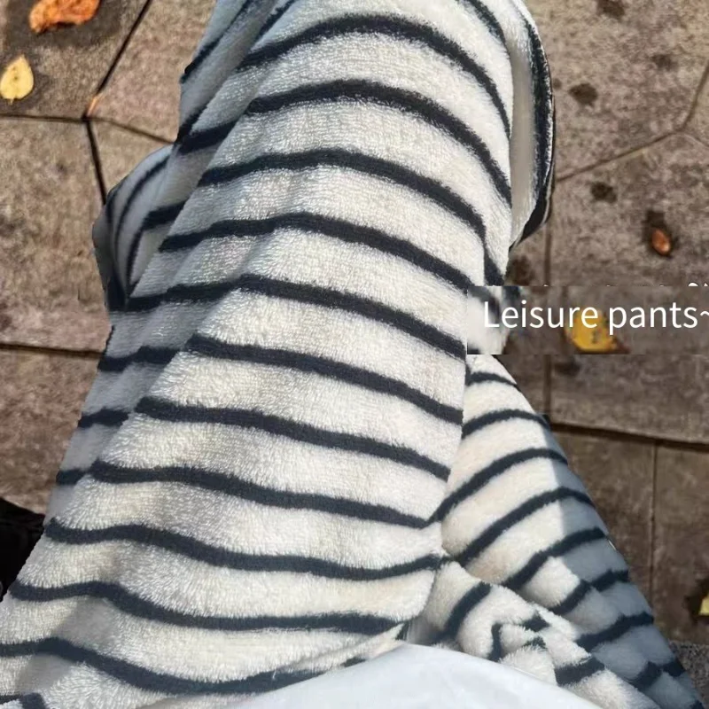 

Пижамные штаны из кораллового флиса для девочек, женская свободная одежда для отдыха, осенне-зимняя бархатная одежда для сна, домашняя одежда Dopamine