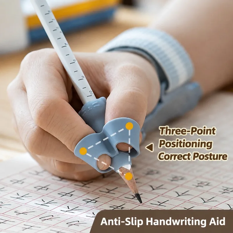 Three‑finger Positioning Pen‑grip Corrector Kids Beginner‑oriented Pen‑sleeve for Handwriting‑practice Writing‑control Training