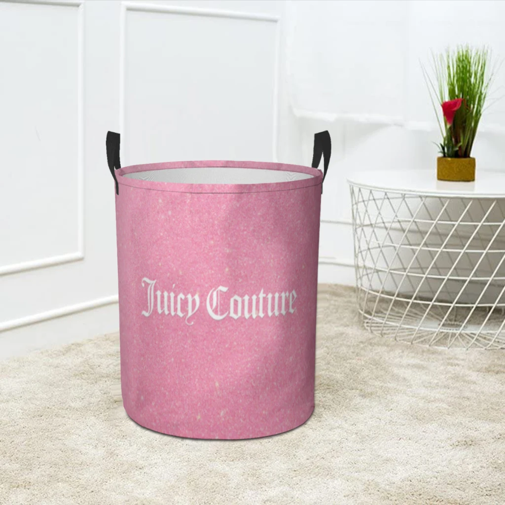 Household Fabric Dirty Cloth Basket Storage Bucket Hot-Sale-Like-Juicy-Couture Home Folding Toy Storage Basket Laundry Basket