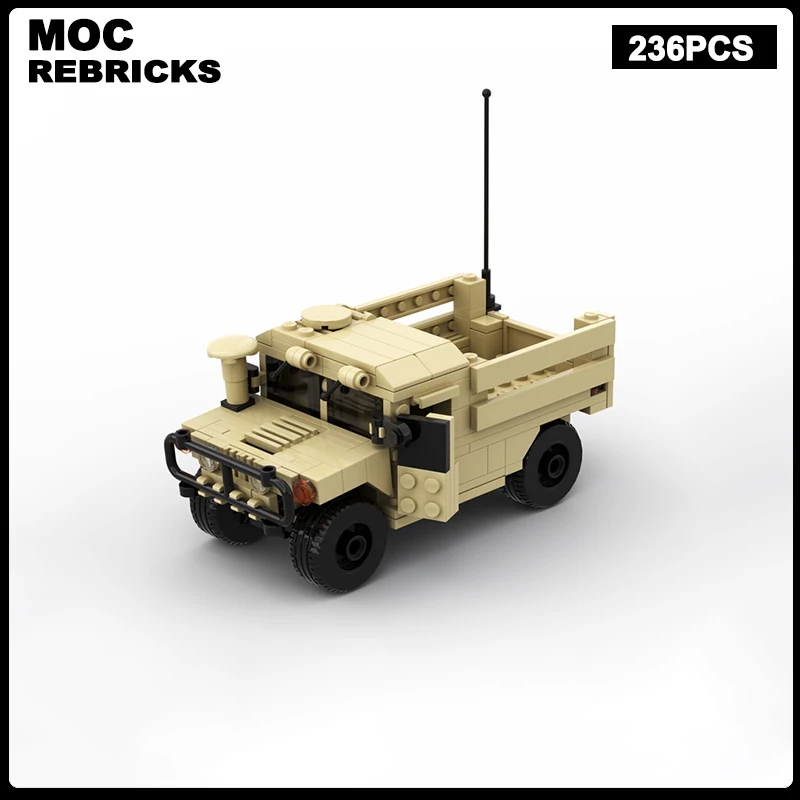 

WW2 American Military Army M1123 Humvee Cargo Troop Carrier MOC Building Block Assembly Model Brick Toys Children's Christmas G