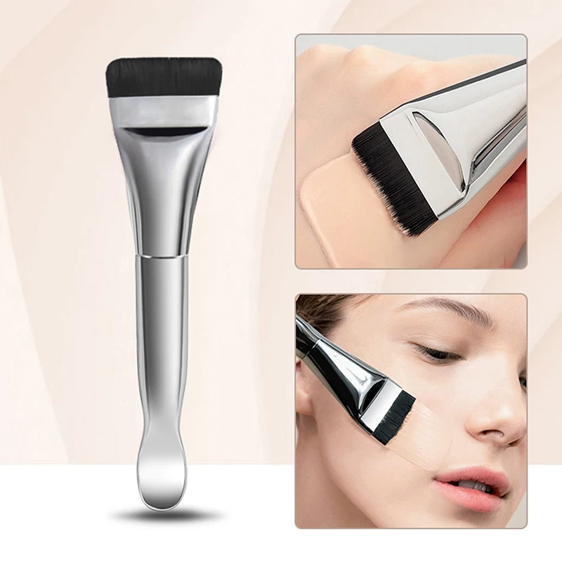 Brosse applicateur de masque Facial à Double extrémité, avec cuillère, cheveux plats et doux, nettoyage du visage, soins de la peau, maquillage, outil de beauté, spatule cosmétique