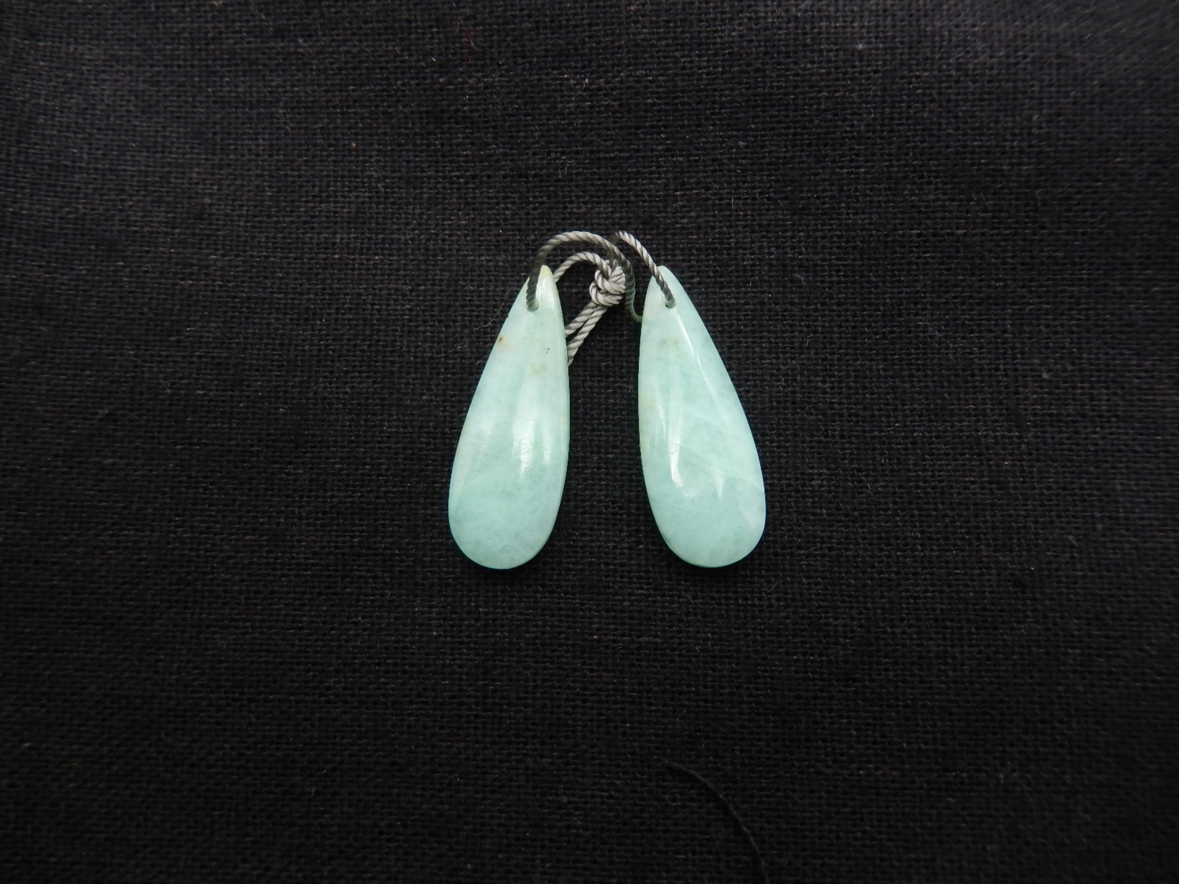 

Natural Stone Chrysocolla Earrings Beads For Women,DIY Jewelry Gemstone Water Drop Earrings 29x11x4mm 4g