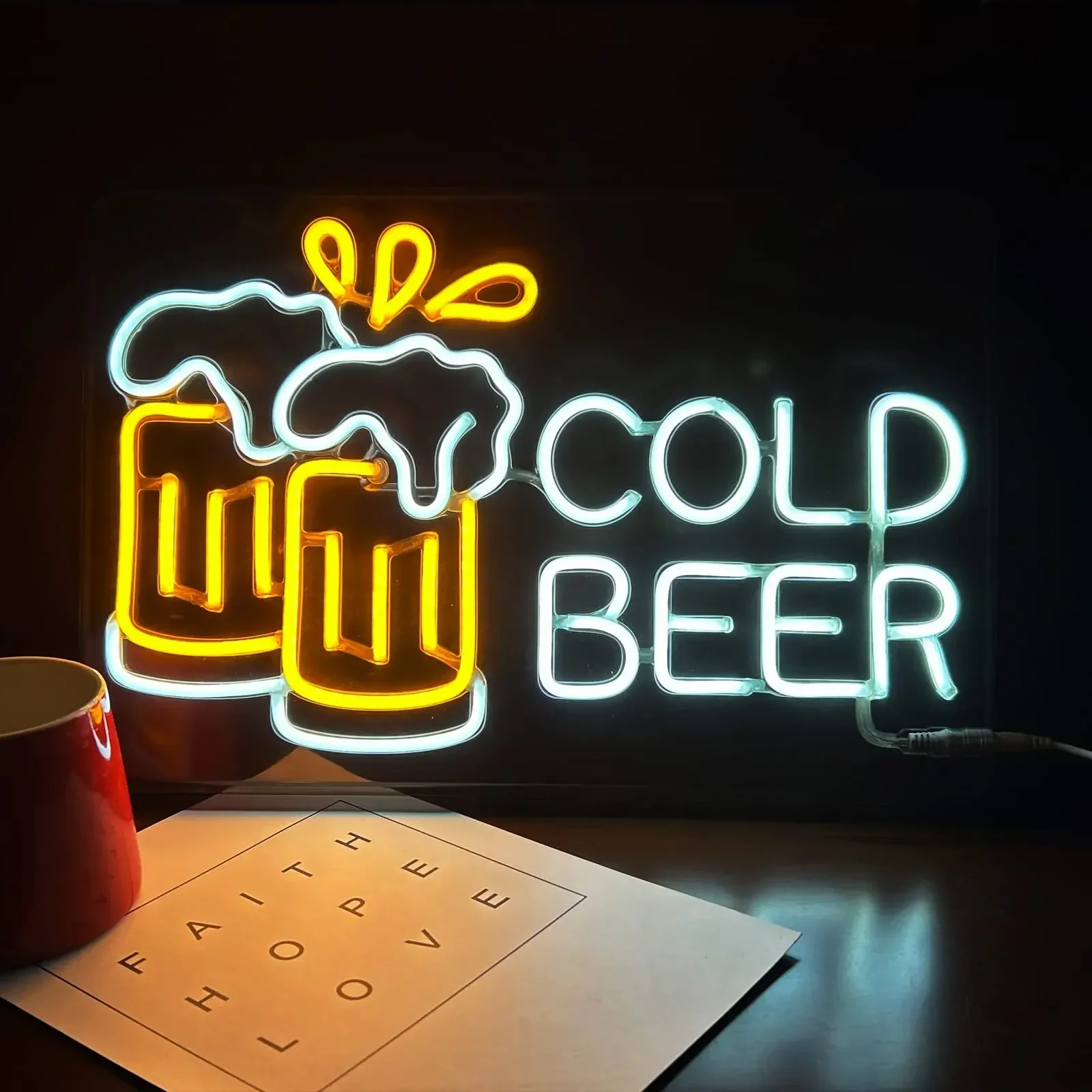 Open Bar & Beer Neon Sign - Electric Pub Decor for Taverns, Home Bars, Party  and Brew-Themed Spaces  LED Lights， Gift