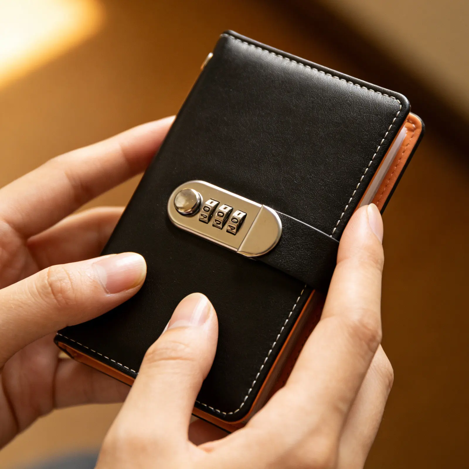 

Книга-сейф для паролей из ПУ-материала, 6.88x4.32 дюйма, с надежным кодовым замком, для офиса, дома, путешествий, для хранения денег