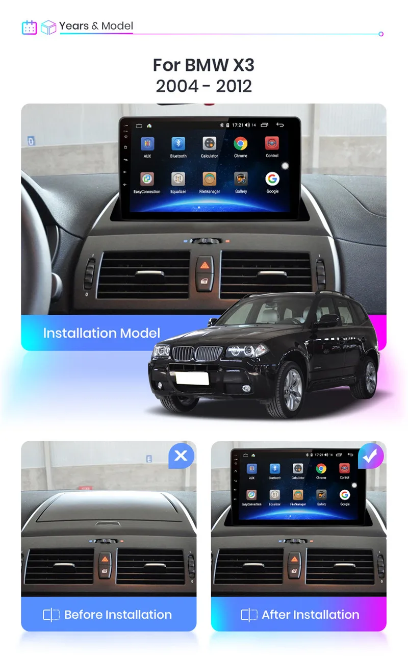 Leshida – autoradio Android, Double DIN, Navigation GPS, WIFI, lecteur multimédia vidéo, écran tactile, audio, stéréo, pour voiture