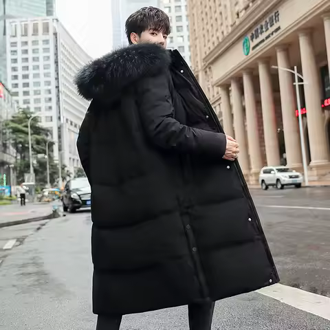 Fashion Winter Jacket for Man Down Coat jacket Parka Men's winter padded jackets Fur Collar Hooded Warm Long Padding HXY291