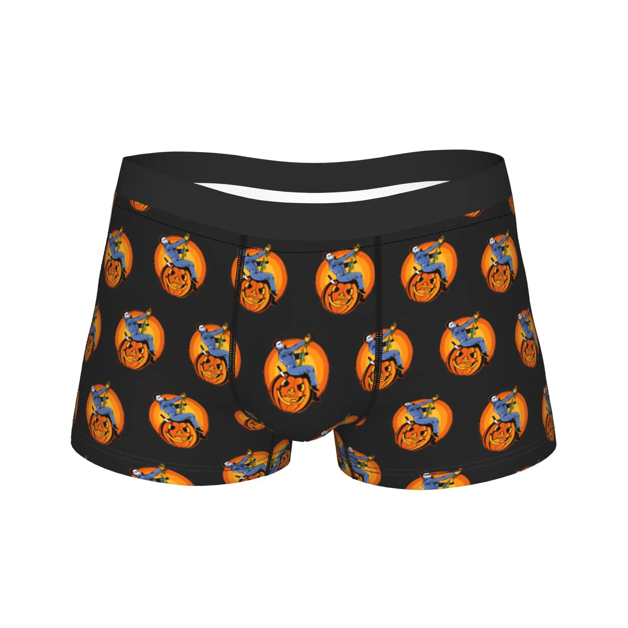 Pumpkin Head Underwear  Men's Boxer Brief Elastic Trunk High Quality Design Oversize Panties