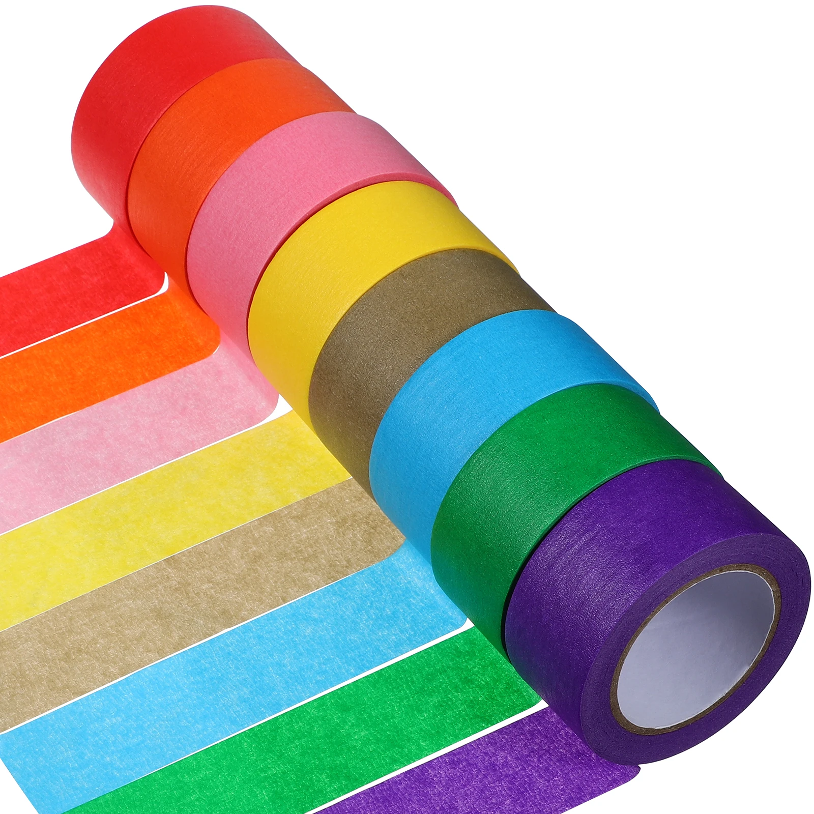 

8 Rolls 8 Color Paper Masking Tape Colored Classroom Craft Decorative DIY Scrapbook Art Project ganize Workspace Hardware