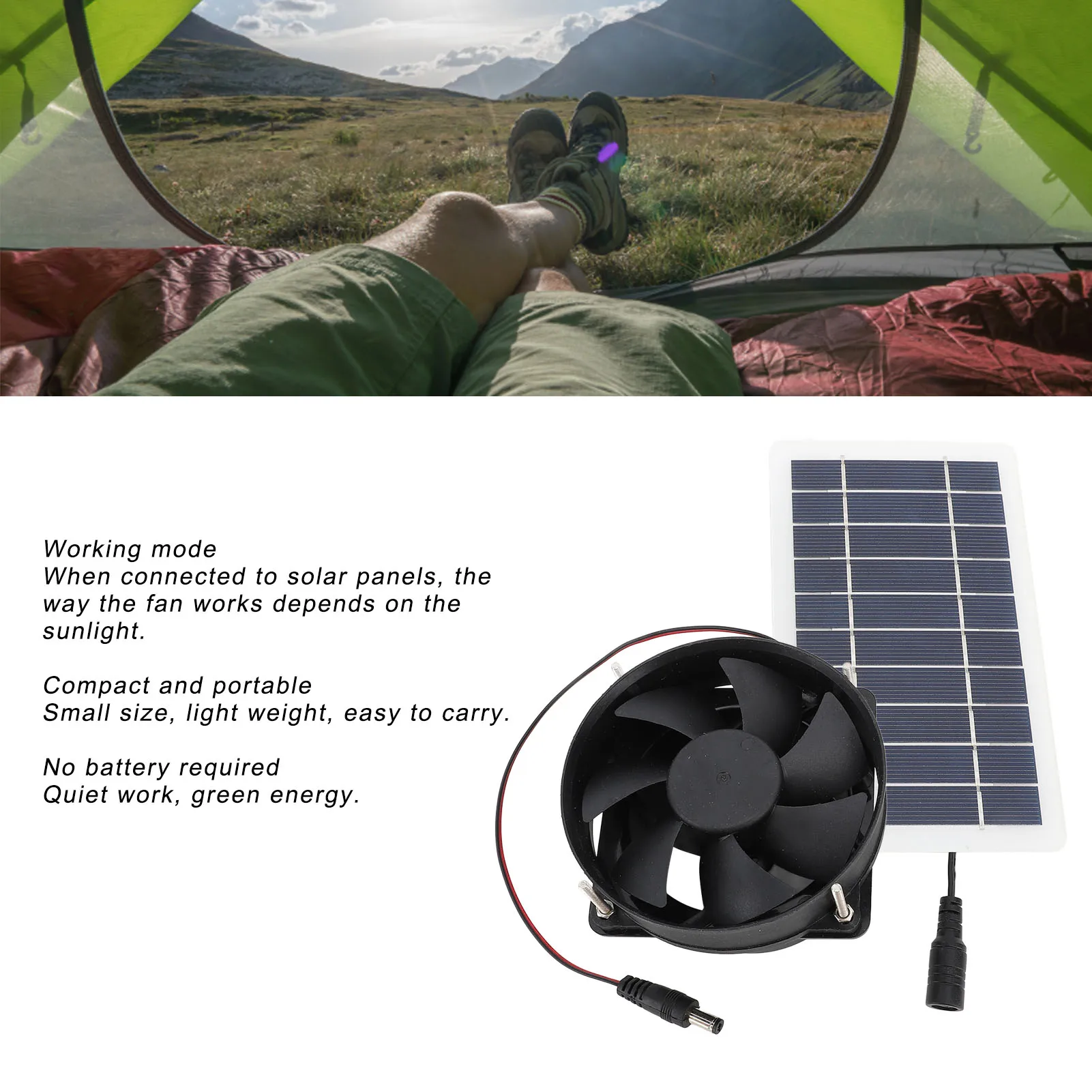 

10W Solar Panel Powered Fan Kit Monocrystalline Silicon Solar Powered Exhaust Fan Portable Silent Solar Panel Fan for Outdoor