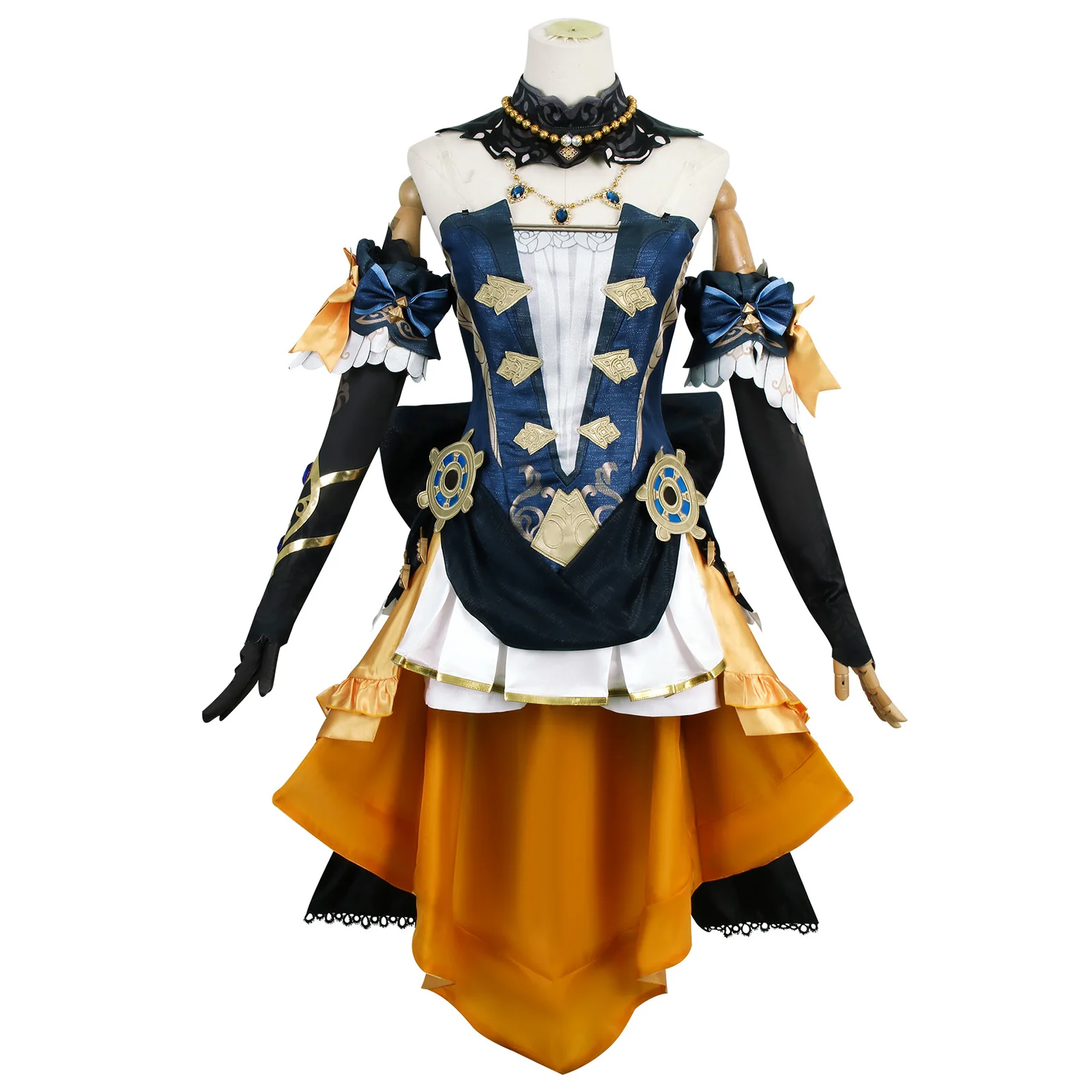 

Game Genshin Impact Navia Cosplay Costume Fontaine Spina Di Rosula Hat Earrings Gloves Necklace Clorinde Party