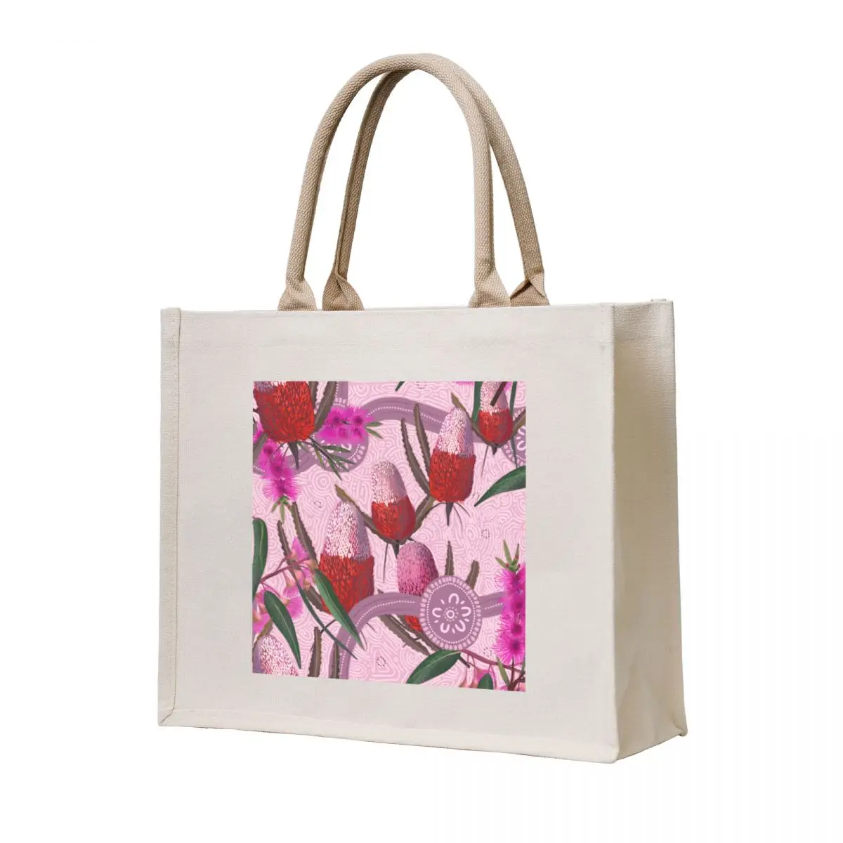 

native wildflowers Aboriginal art deadly Tote Bag Fabric bag Shopping bags sacs de shopping hand bag