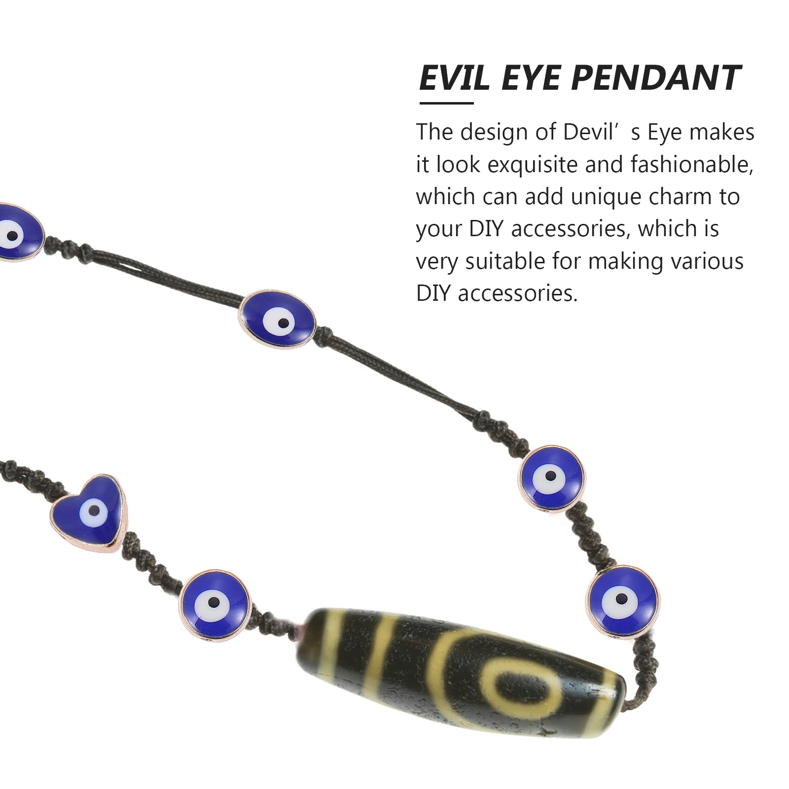 

40 Pcs Loose Beads Evil Eye Ornament Round Decorations Craft Jewelry Alloy Aesthetic Man Diy for Making