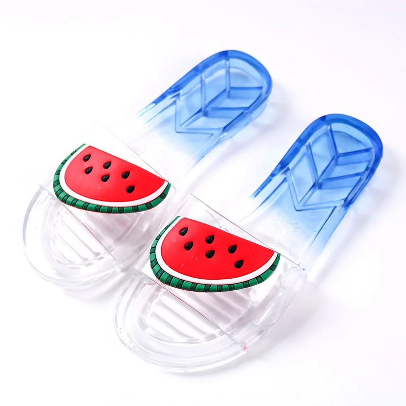 Women Transparent Slippers Summer Fruit Cartoon Transparent Jelly Comfortable Non Slip Breathable Outer Wear Beach Slippers