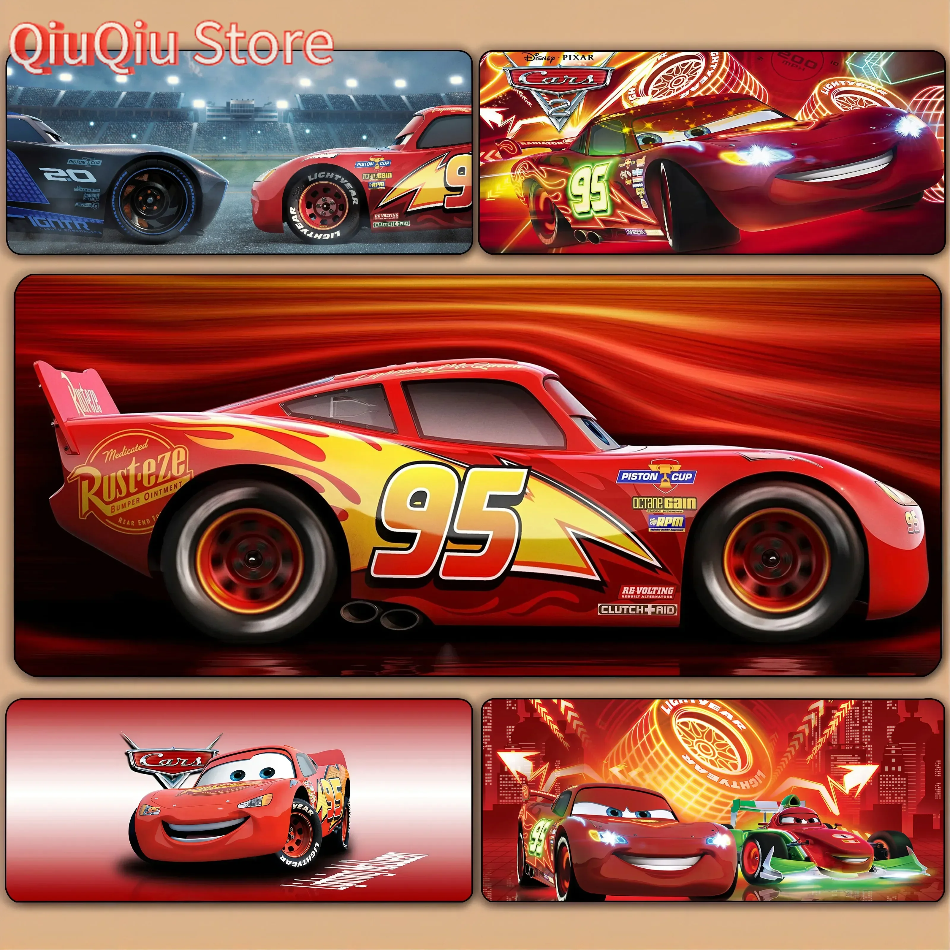 

Cars Lightning McQueen Mousepad HD Printing Computer Gamers Locking Edge Non-slip Mouse Pad XXL90x40cm Keyboard PC Desk Pad