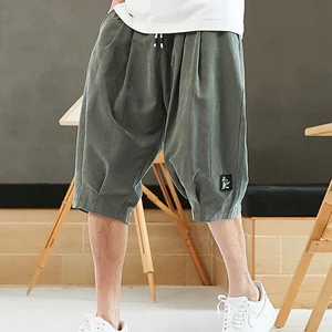 حجم كبير الصيف الحريم السراويل رجالي العدائين القصير النمط الصيني عارضة العجل السراويل فضفاضة ذكر كابريس 8XL أفضل 8 مبيعات للسراويل الرجالية الصينية - رقم 6