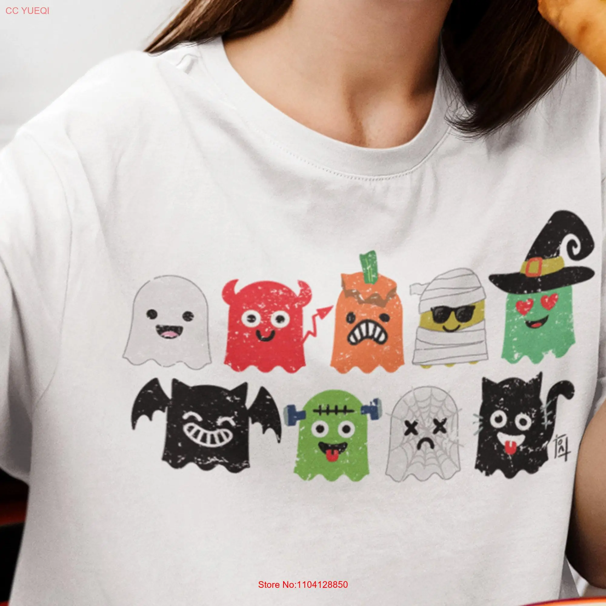 Ghost Party T shirt Cute Halloween Spooky Season Costume Trick or Treating Kawaii Fall Apparel long or short sleeves