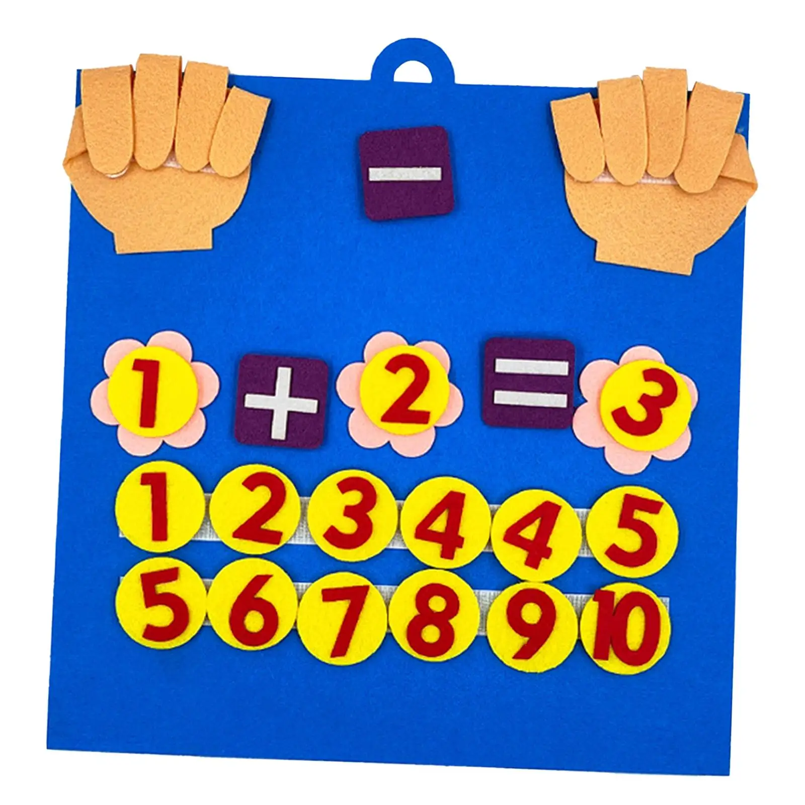 Felt Board Finger Numbers Counting Toy, Adição Subtração, Número da Mão Matemática Toy para Crianças Crianças 3 + Anos de Idade Meninos e meninas