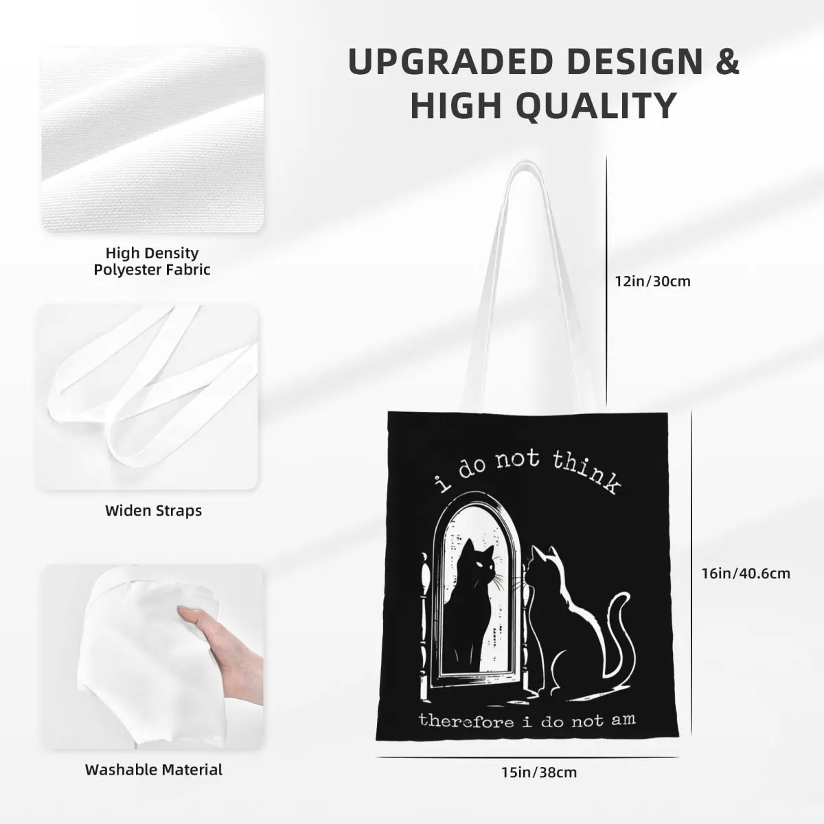 لا أعتقد ذلك، لست أنني القط حمل الحقائب النسائية حقيبة يد قماش كلية حقيبة كتف قابلة لإعادة الاستخدام حقيبة البقالة