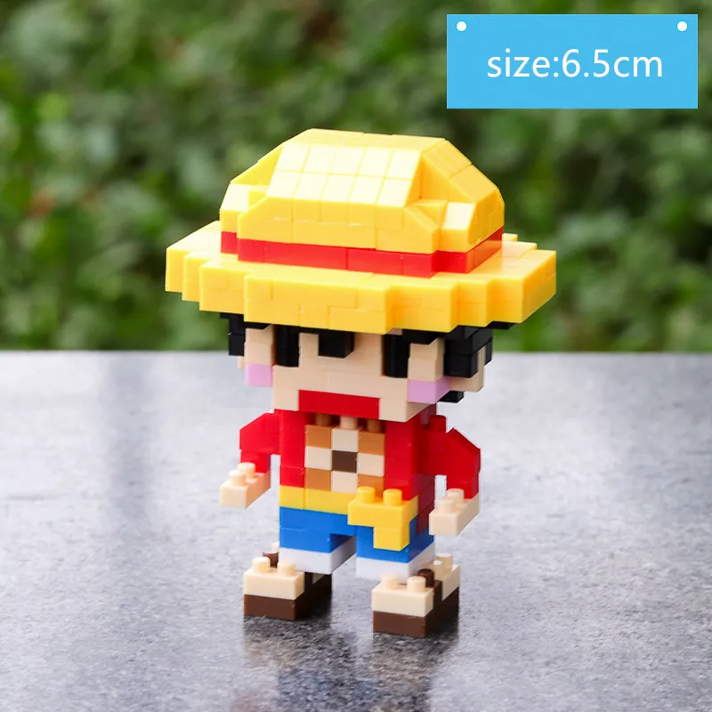 Hot  Anime mini Building Blacks Luffy  Sauron Model 3D DIY assembly Modeling educational toy desk figure