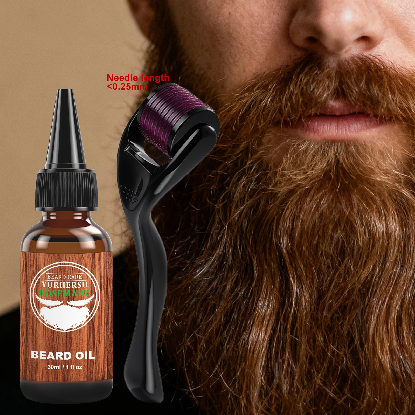 Óleo de barba orgânico de alecrim Jojoba - leve, não gorduroso, perfumado - para cuidados com as barba seca e grossa 30ml