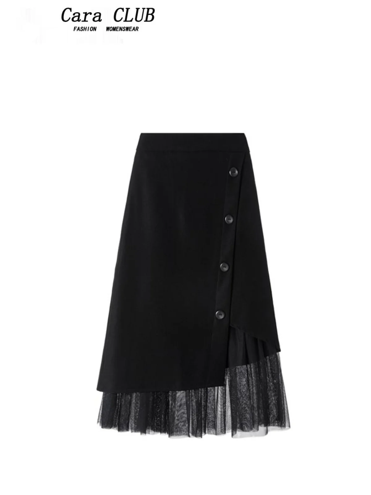 

Модная юбка А-силуэта для полных женщин, с завышенной талией, стройнящая, весенняя, для повседневной носки, из смесового полиэстера