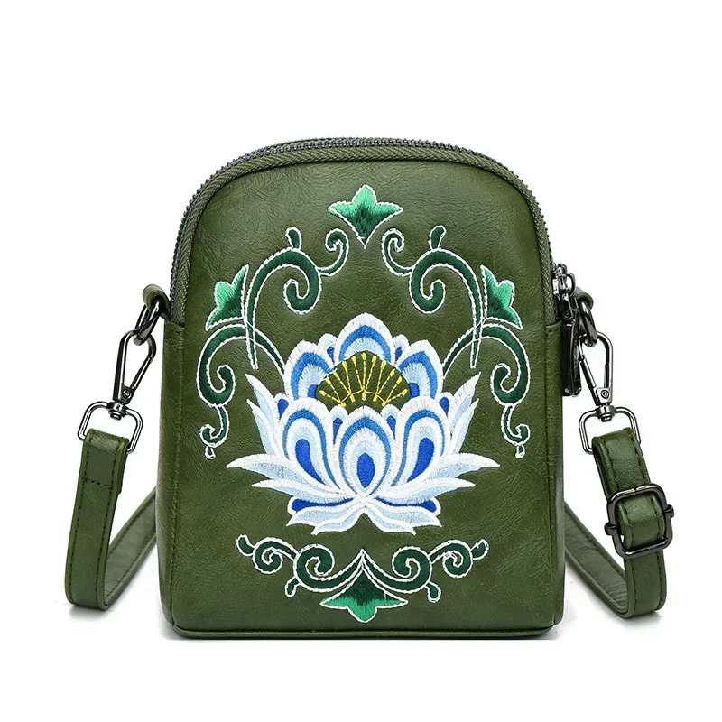 Vintage Ethnic Shoulder Bags for Women Luxury Designer Handbag Women Phone Purse Wallet High Quality Embroidered Crossbody Bags