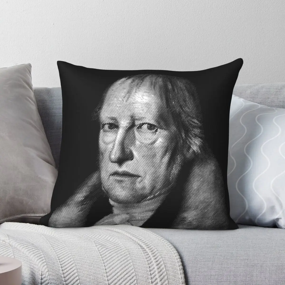 Philosopher Hegel Portrait Pillowcase Polyester Linen Velvet Creative Zip Decor Pillow Case Room Cushion Cover