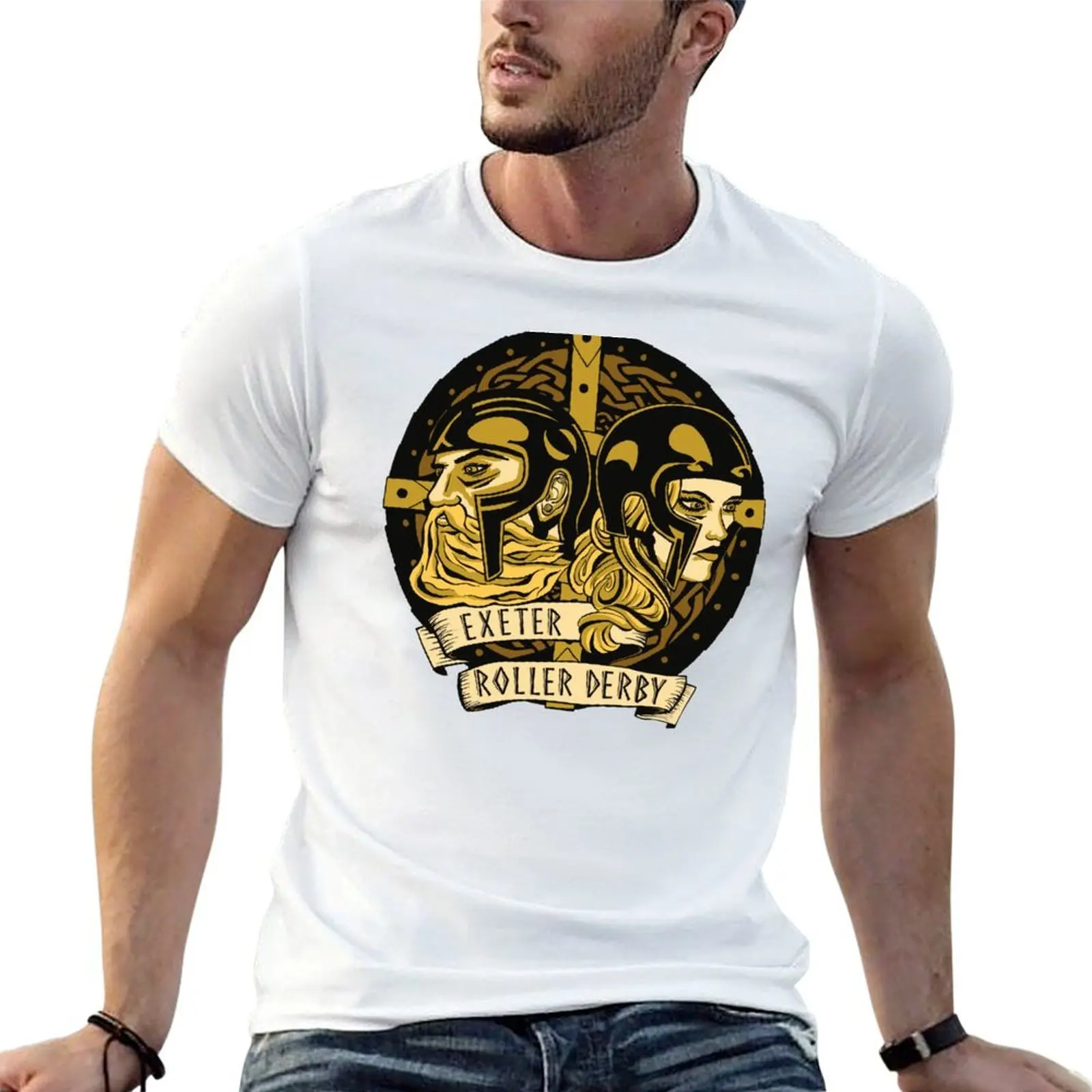 Camiseta con logotipo de Exeter Roller Derby, camiseta para hombre, camisetas de marca de lujo 100% algodón, camiseta 100% de algodón, camiseta con estampado personalizado